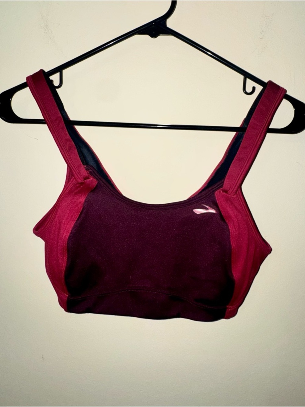 Brooks Fiona Two-Tone Burgundy/Pink High-Support Sports Bra
